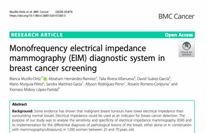 Monofrequency electrical impedance mammography (EIM) diagnostic system in breast cancer screening